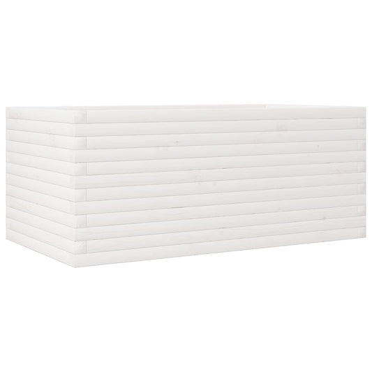 Jardinera De Madera Maciza De Pino Blanco 110x60x46 Cm_0