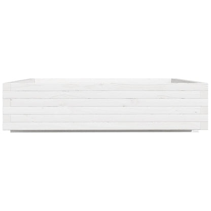 Jardinera Madera Maciza De Pino Blanco 100x100x26,5 Cm_5