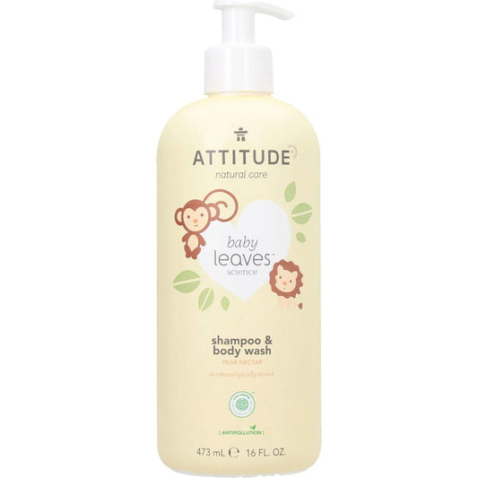 Champô e sabonete líquido para bebé Attitude Pear Nectar 473 ml