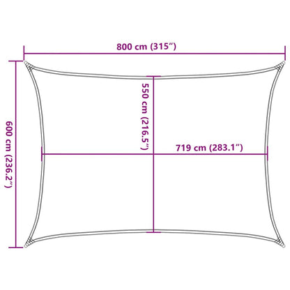 Vidaxl Toldo De Vela Rectangular Hdpe Amarillo 160 G/m² 6x8 M_2