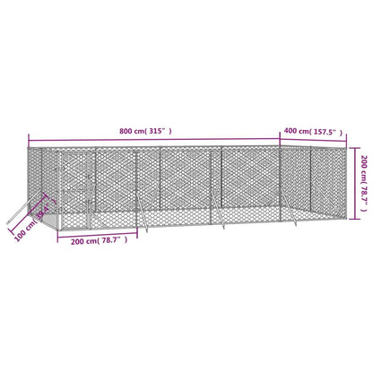 Vidaxl Perrera De Exterior Acero Galvanizado Plateado 8x4x2 M_2