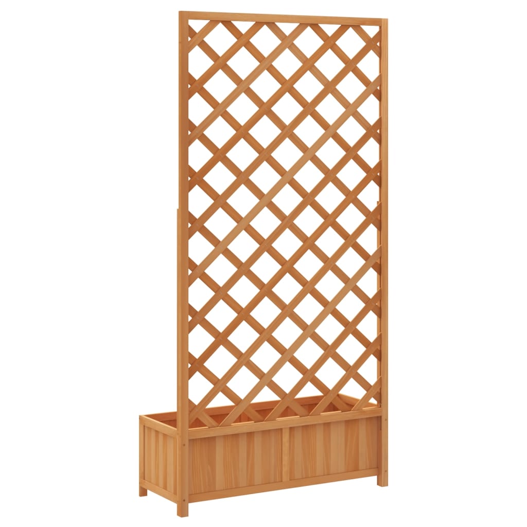 Jardinera Con Enrejado Marrón 90x35x180 Cm Madera Maciza De Abeto_5
