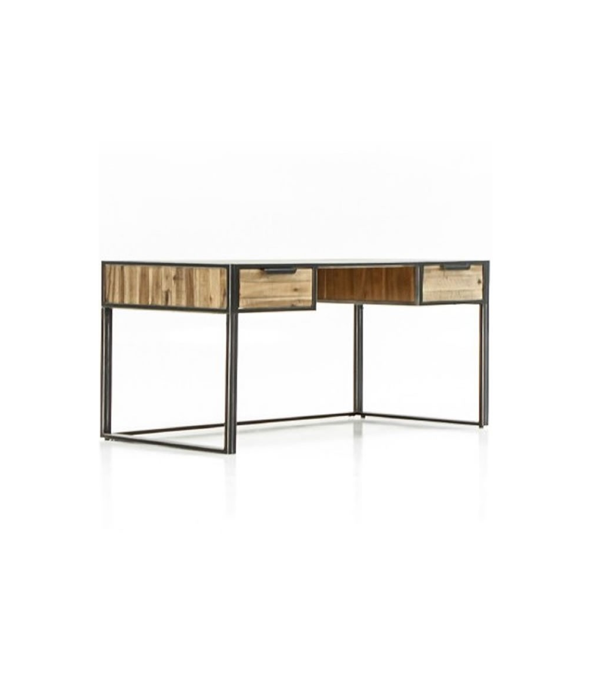 Mesa De Estudio 2 Cajones Modelo Ele Ho01d Acabado Envejecido, 140cm(ancho) 76cm(alto) 70cm(fondo)._0