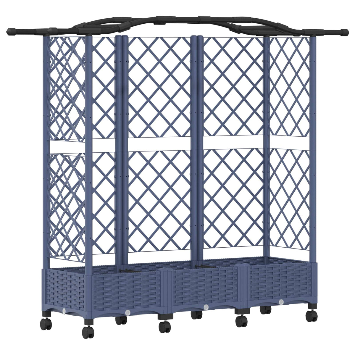 Cama Elevada Con Trellis Y Techo Gris 163 X 40 X 129 Cm Pp_0