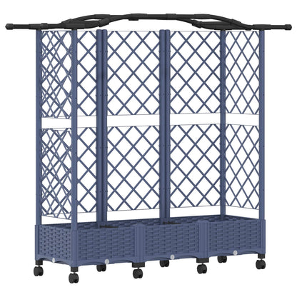 Cama Elevada Con Trellis Y Techo Gris 163 X 40 X 129 Cm Pp_0
