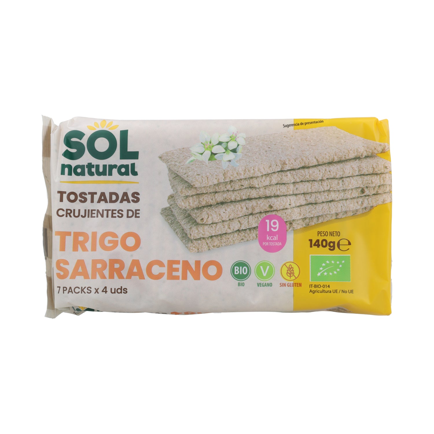 Tosta de trigo sarraceno biológico Sol Natural 140g