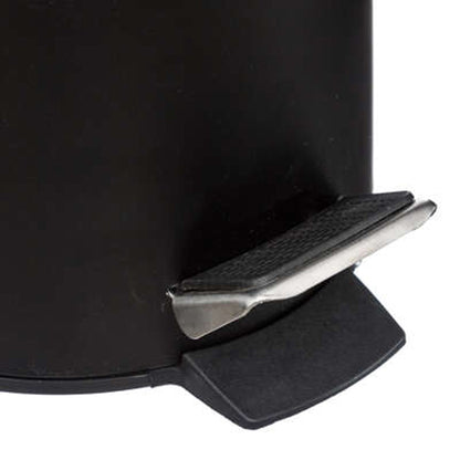 Well Home Cubo Pedal 3l En Metal Y Bamboo Color Negro Ø25,5cm_2