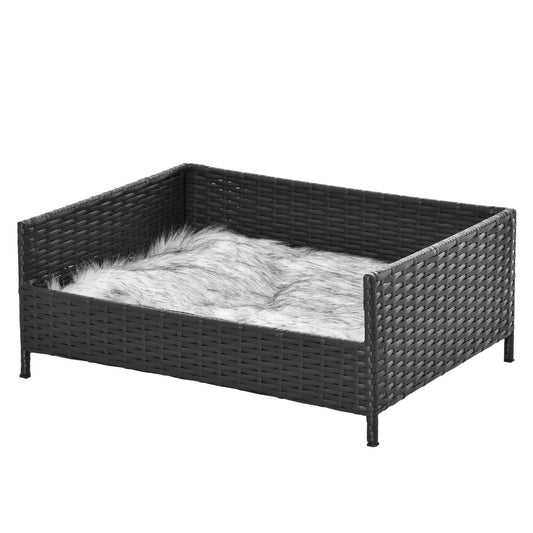 Pawhut Sofá Cama Para Perros De Ratán Pe Cojín Lavable Hogar Interior_0