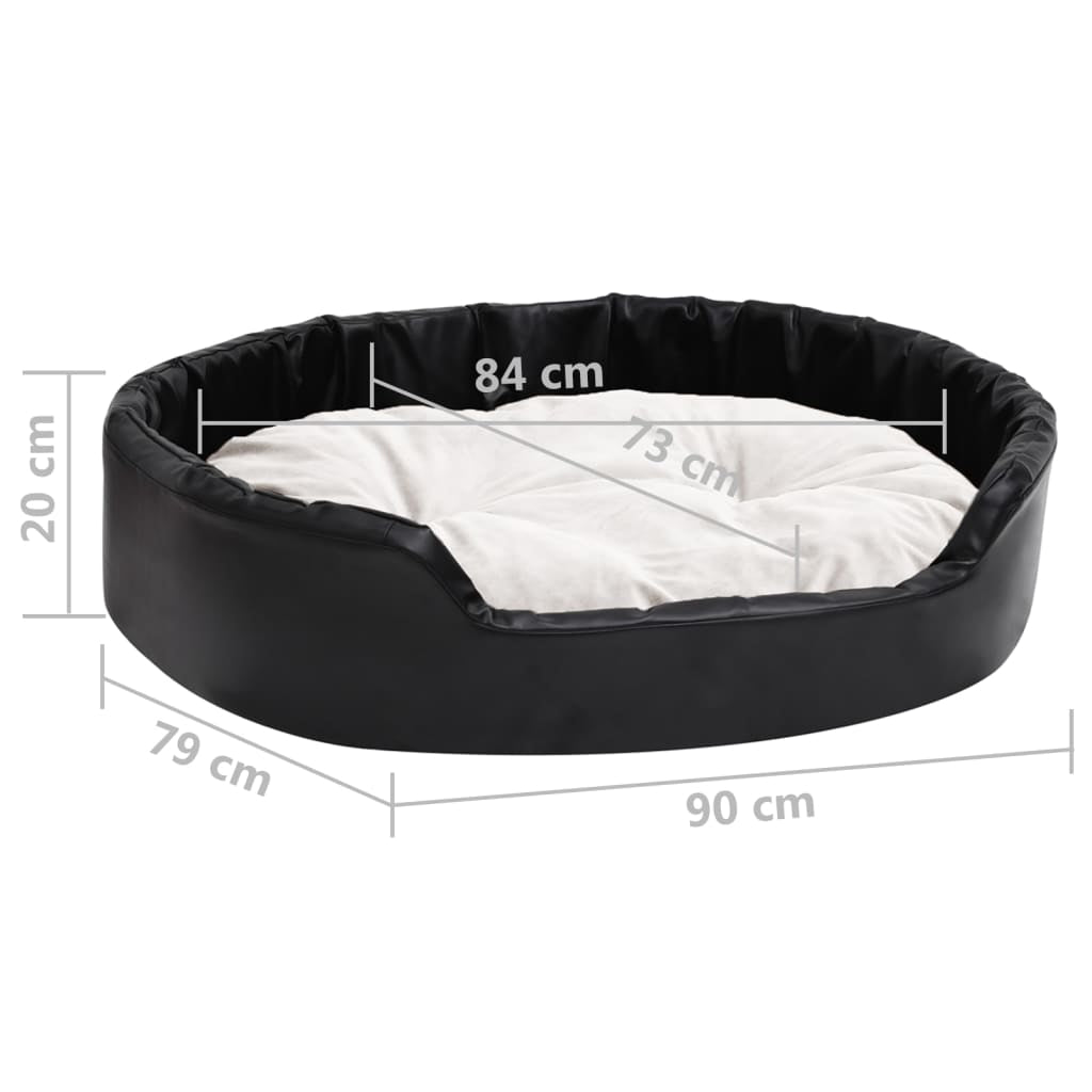 Vidaxl Cama Para Perros Felpa Y Cuero Sintético Beige 90x79x20 Cm_2