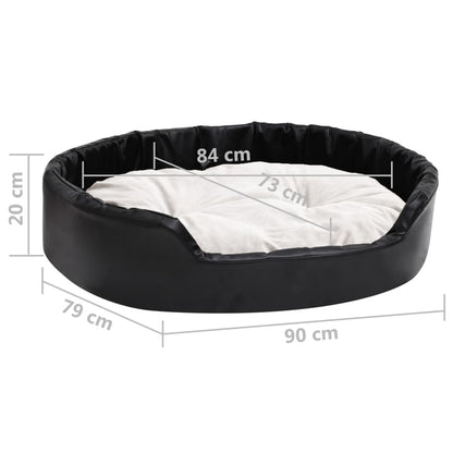 Vidaxl Cama Para Perros Felpa Y Cuero Sintético Beige 90x79x20 Cm_2