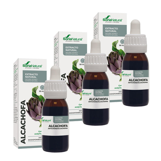 Embalagem de 3 Extratos de Alcachofra Soria Natural, 50 ml