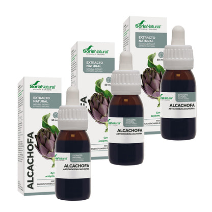 Embalagem de 3 Extratos de Alcachofra Soria Natural, 50 ml