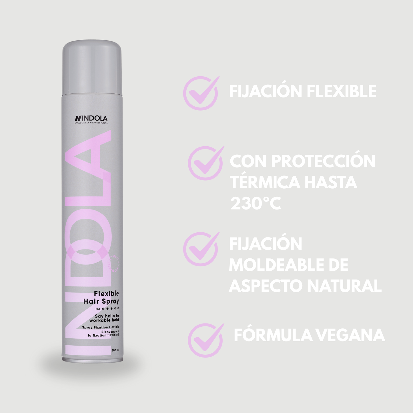 Indola Pack Styling Profesional – Laca + Espuma Fijación Duradera – 500ml + 200ml_3