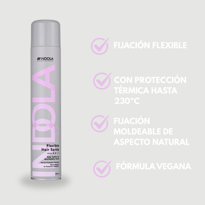 Indola Pack Styling Profesional – Laca + Espuma Fijación Duradera – 500ml + 200ml_3
