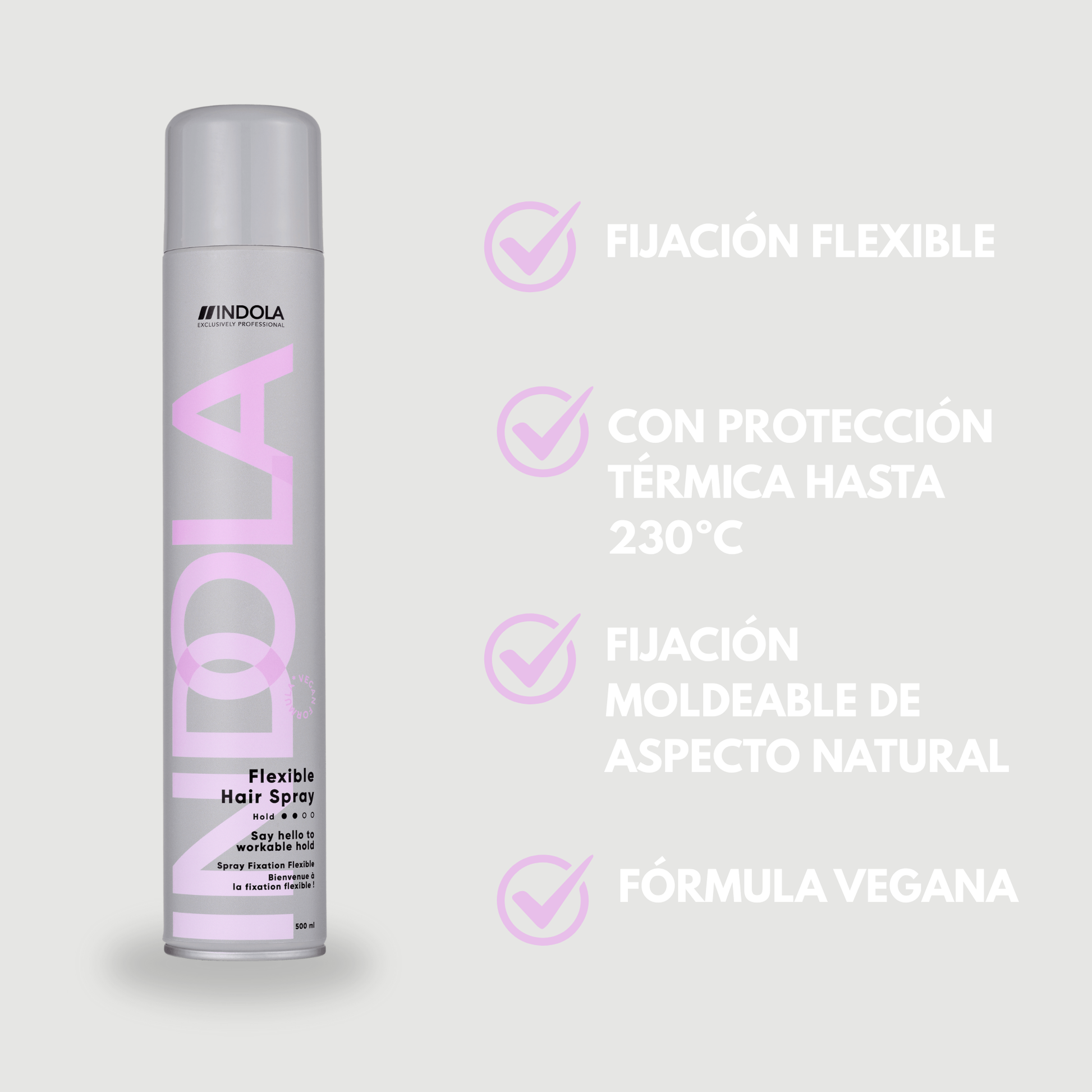 Indola Laca Profesional De Fijación Flexible Sin Residuos 500ml_4