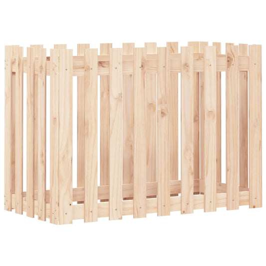 Arriate Elevado Jardín Con Valla Madera Maciza Pino 100x50x70cm_0