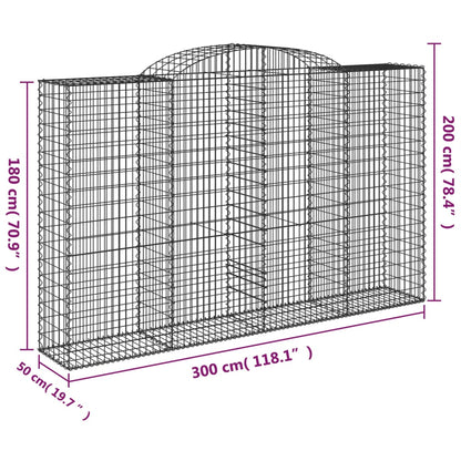 Cestas De Gaviones 6 Uds Forma De Arco Hierro 300x50x180/200 Cm_5