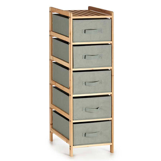 Mueble Ancho 5 Cajones Gris Oscuro - Colección Kipit_0