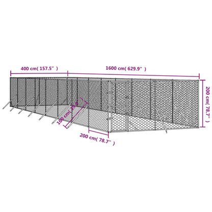 Vidaxl Perrera De Exterior Acero Galvanizado Plateado 4x16x2 M_2