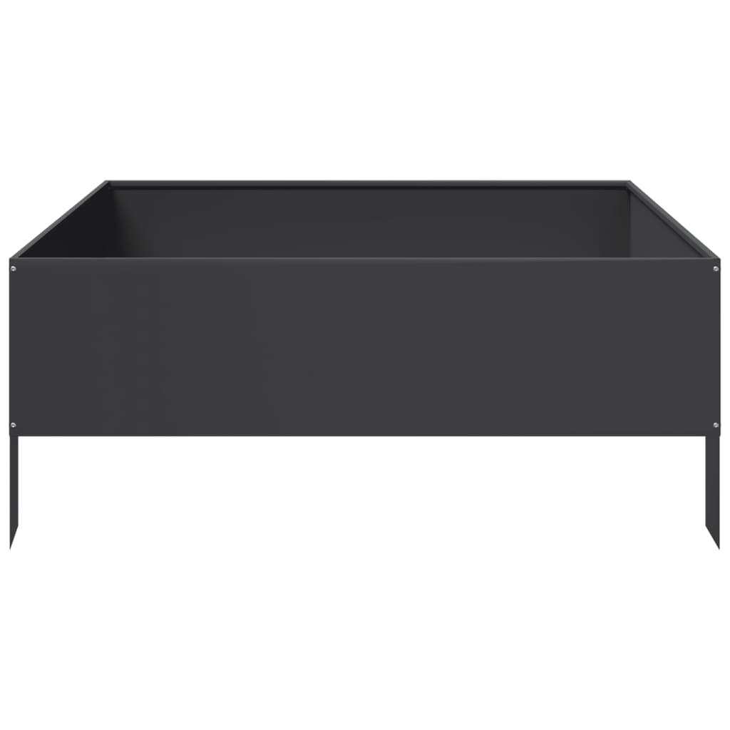Arriate De Acero Negro 100x100x25 Cm_3