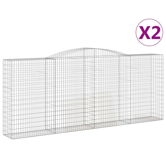Cestas De Gaviones 2 Uds Forma De Arco Hierro 400x50x160/180 Cm_0