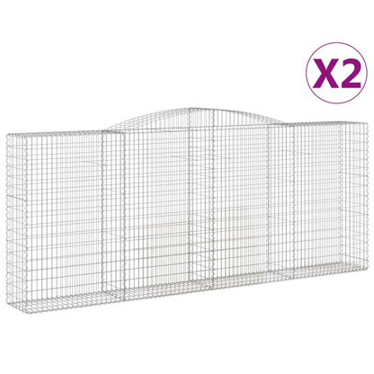 Cestas De Gaviones 2 Uds Forma De Arco Hierro 400x50x160/180 Cm_0