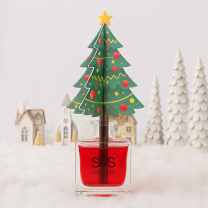 Difusor de Varillas Árbol Navidad Frutos Rojos 90 ml | Aroma Dulce y Frutal | Mikado Decorativo | Ambiente Navideño_1