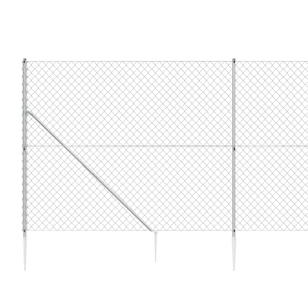 Cerca De Alambre Con Pinchos De Anclaje Plateado 1,6x25 M / Vetonek_1