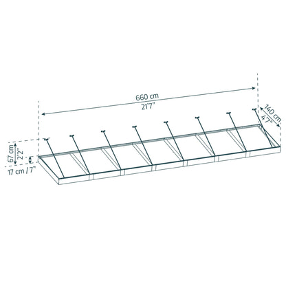 Sophia XL Canopy de porta 140x660 cm Transparente 