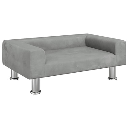 Cama Para Perros De Terciopelo Gris Claro 70x45x26,5 Cm / Vetonek_2
