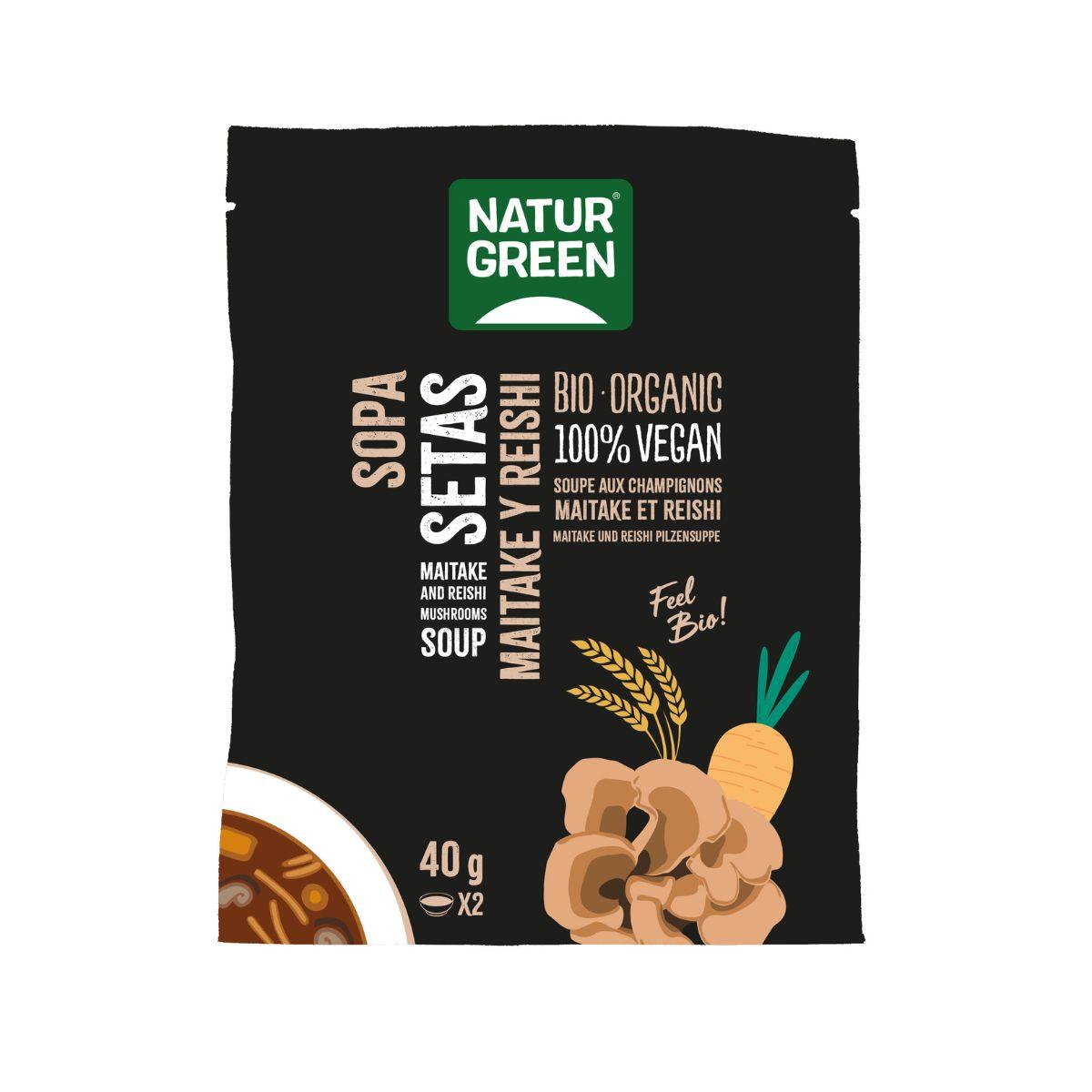 Sopa de Cogumelos Maitake e Reishi Bio Naturgreen 40 g 
