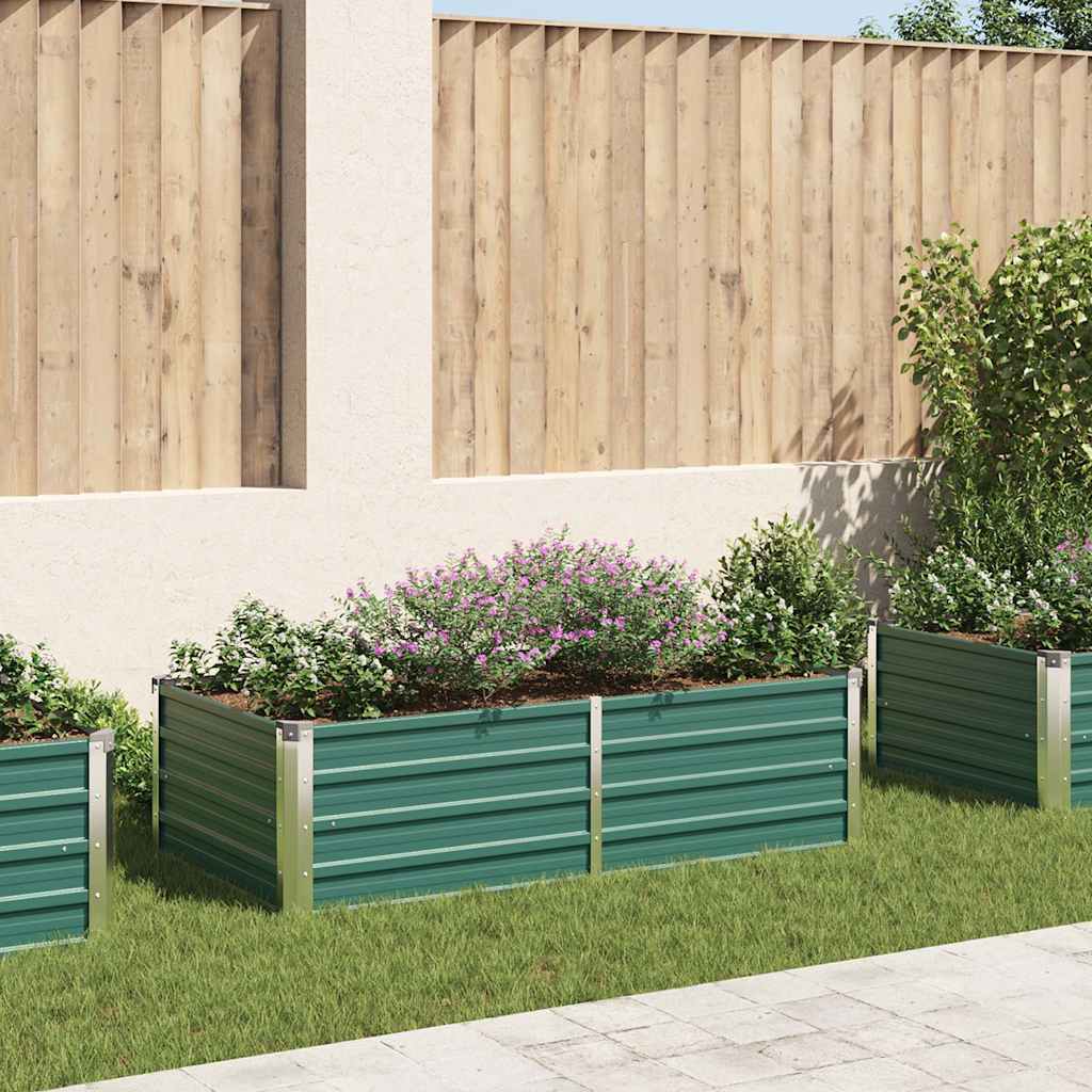 Jardinera Elevada De Acero Galvanizado Verde 160x80x45 Cm_1