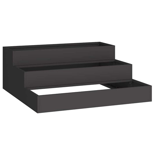 Macetero De Jardín Negro 90 X 90 X 35 Cm Acero Laminado En Frío_0