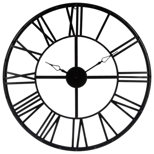 Reloj Vintage De Metal Negro Ø69,5 Cm_0