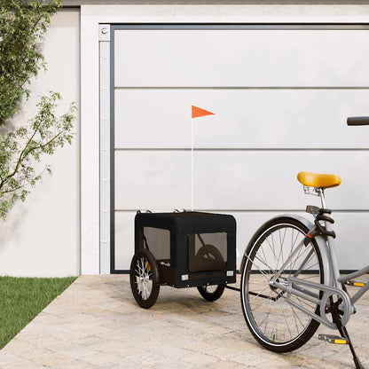 Remolque De Bicicleta Mascotas Hierro Tela Oxford Negro_1