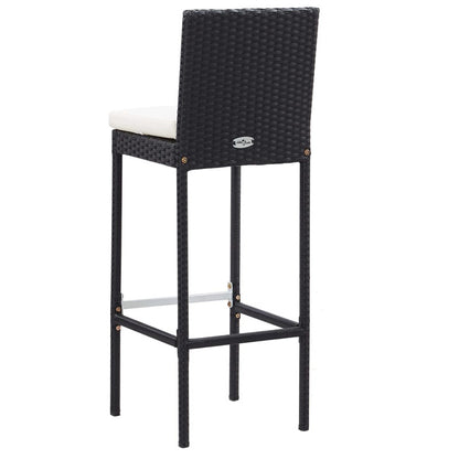 Vidaxl Set Muebles Bar Jardín Y Cojines 7 Pzas Ratán Sintético Negro_5