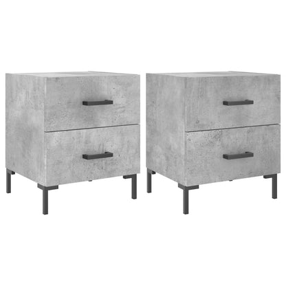 Mesita Noche 2 Uds Madera Ingeniería Gris Hormigón 40x35x47,5cm_0