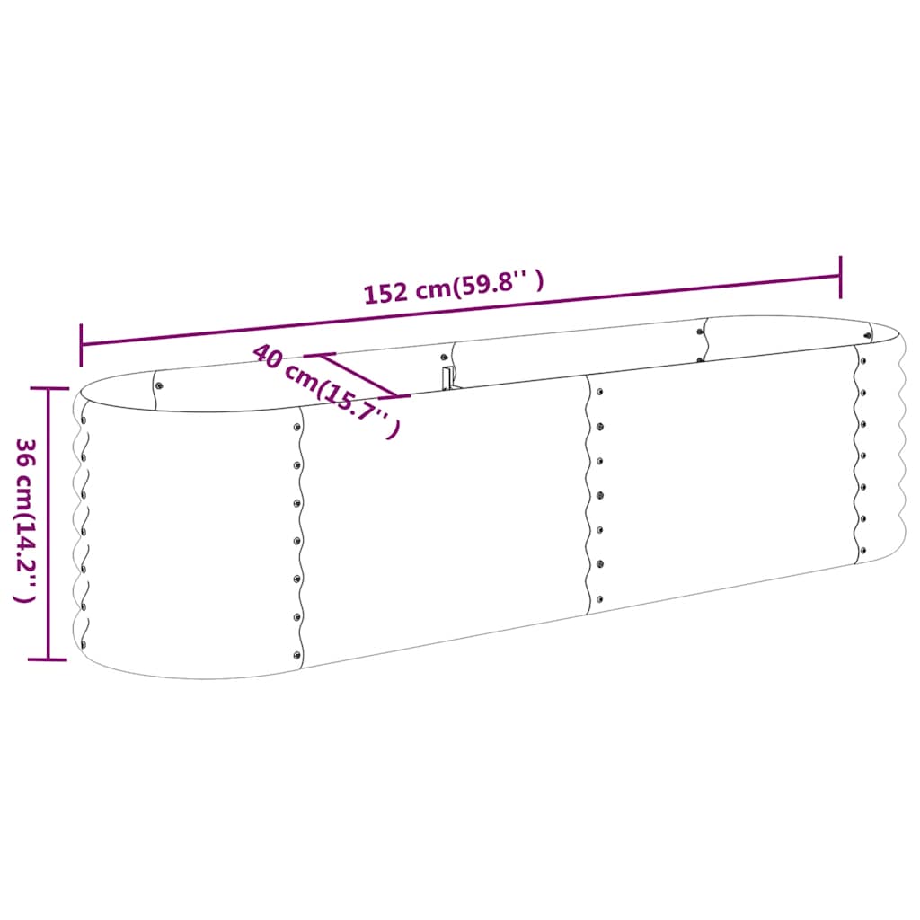 Jardinera Arriate Acero Galvanizado Antracita 152x40x36 Cm_5