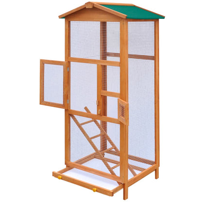 Vidaxl Jaula Para Pájaros De Madera 65x63x165 Cm_2