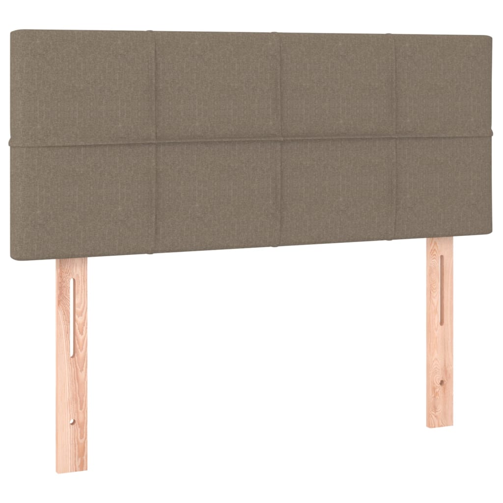 Cama Box Spring Con Colchón Led Tela Gris Taupe 90x200 Cm / Vetonek_2