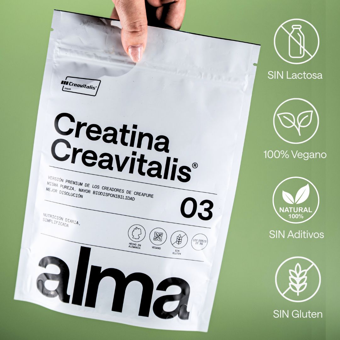 Creatina Monohidratada Creavitalis® Alma® 300 G 99,9% Pureza | Vegana, Sin Gluten Ni Lactosa | 100 Dosis_4