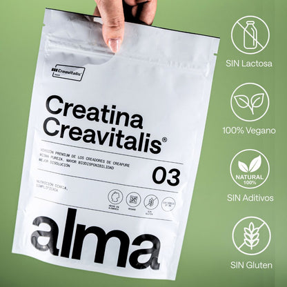 Creatina Monohidratada Creavitalis® Alma® 600 G En Polvo 99,9% Pureza | Vegana, Sin Gluten Ni Lactosa | 200 Dosis_4