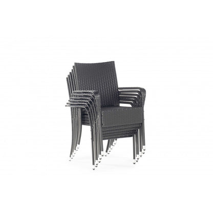 Muebles De Jardín Comedor Formentera 6 Plazas Ratán Sintético Negro Kiefergarden_3