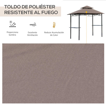 Outsunny Pabellón De Jardín Con Doble Techo 245x148 Cm 2 Estantes_5