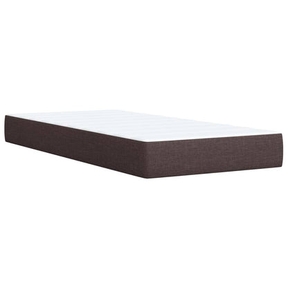 Cama Box Spring Con Colchón Tela Marrón Oscuro 100x200 Cm / Vetonek_2