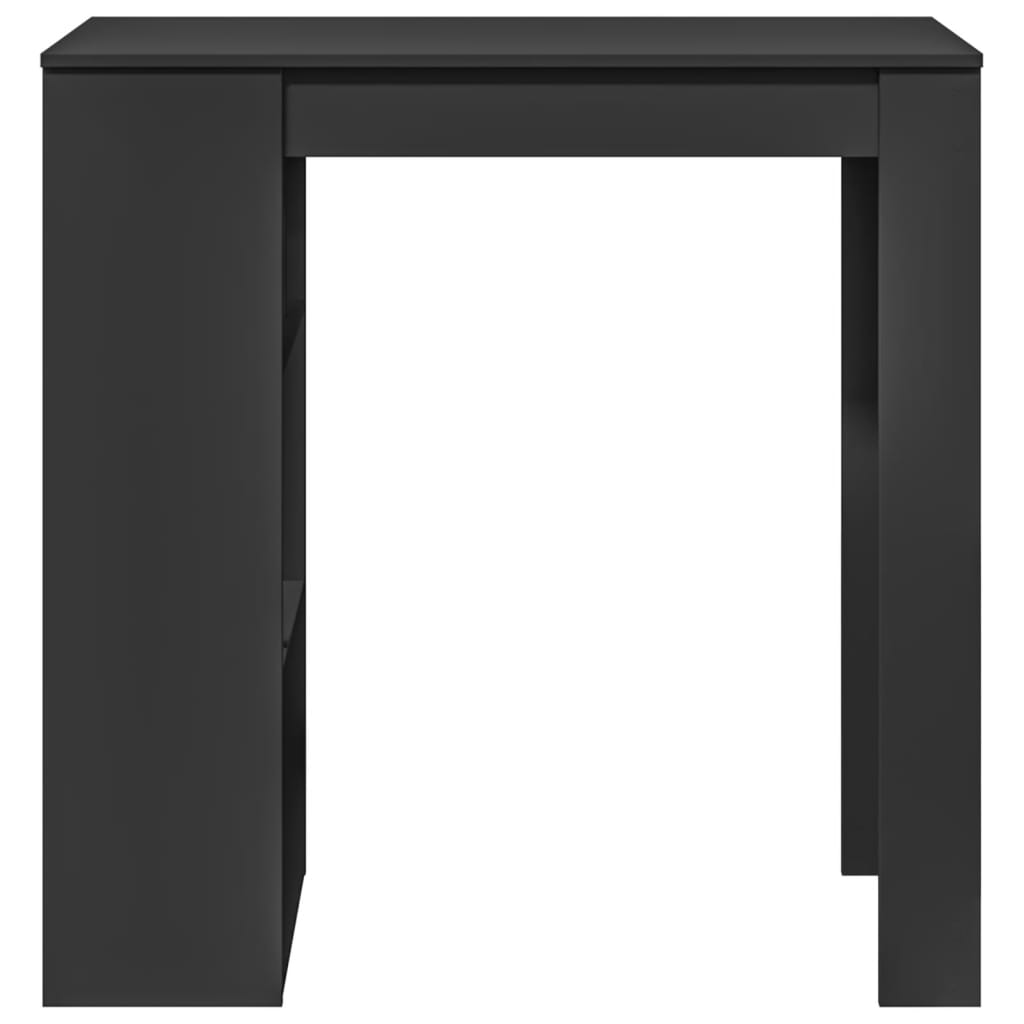 Mesa Bar Con Estantes Madera Ingeniería Negro 102x50x103,5 Cm_2