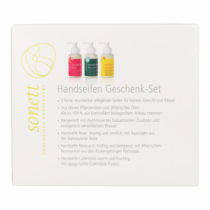 Set de jabones caléndula romero y rosa Sonett 3 x 110ml