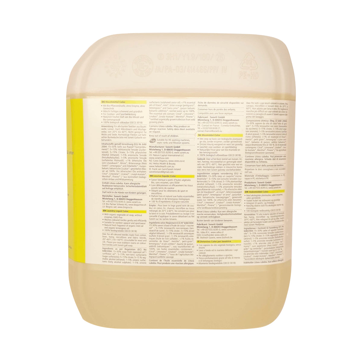 Detergente líquido ropa color Sonett 10L