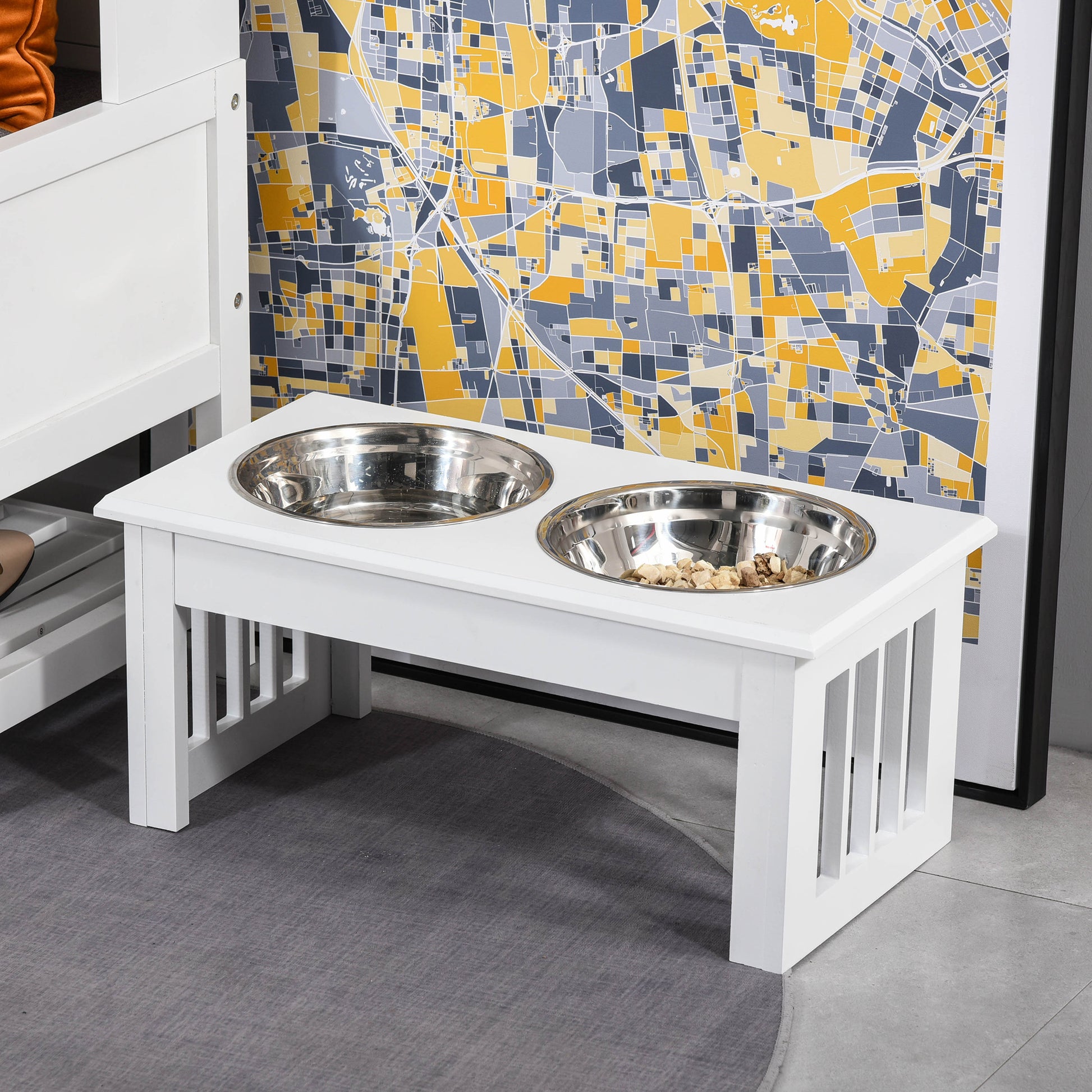 Pawhut Comedero Elevado Para Perros Con 2 Cuencos Extraíbles Y Soporte Acero_1