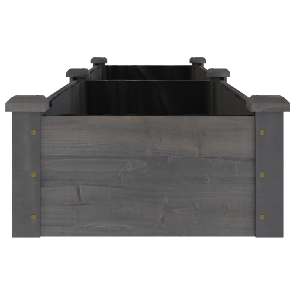 Jardinera Arriate Con Forro Madera Abeto Gris 240x45x25 Cm_4